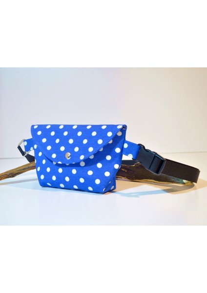 Beyaz Puantiyeli Küçük Mini Bag Bel Çantası