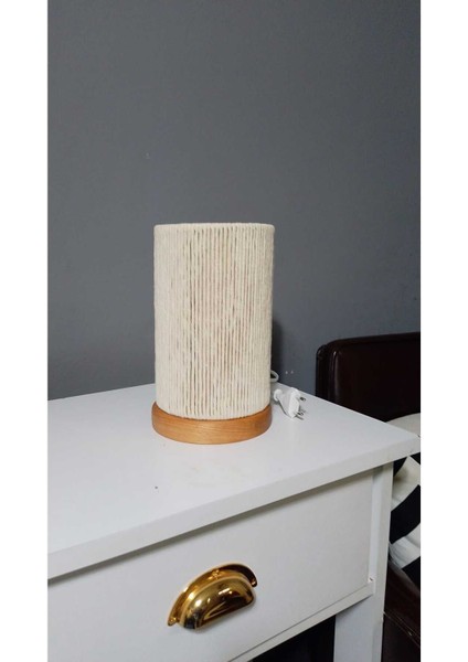 Ahşap Ayak Makrome Abajur Makrome Masa Lambası Makrome Şapka fiyatları