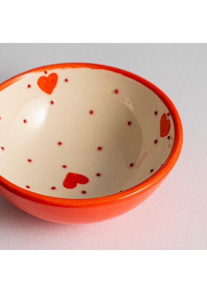 Crimson 10 cm | El Yapımı 3’lü Seramik Kase Seti – Tatlı, Zeytin, Reçel ve Çerez Sunumları