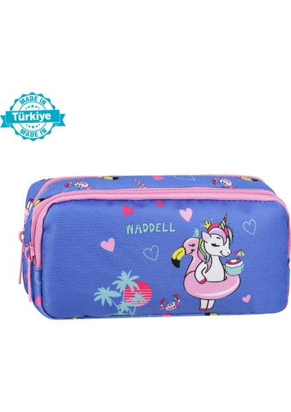 Waddell Lisanslı Mor Unicorn 2 Cepli Kalem Çantası