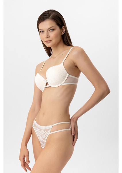 Lingerie 4882 Kadın Lyon Double Push Up Tangalı Dantelli Sütyen Takım fiyatları