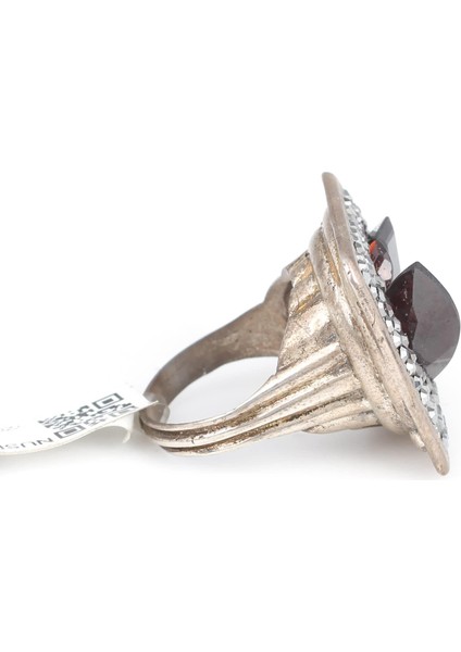 925 Ayar Gümüş Markazit ve Garnet Taşlı Yüzük modelleri