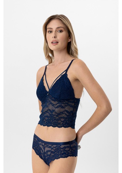 Lingerie Kadın Balensiz Dantelli Pedli Sütyen Takımı