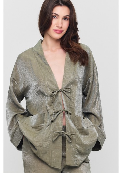 Taş Işleme Detaylı Kimono Pantolon Takım