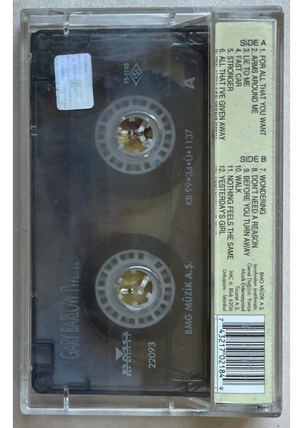 Gary Barlow Twelve Months Eleven Days Kaset (Orijinal Dönem Baskı Kaset) fiyatları