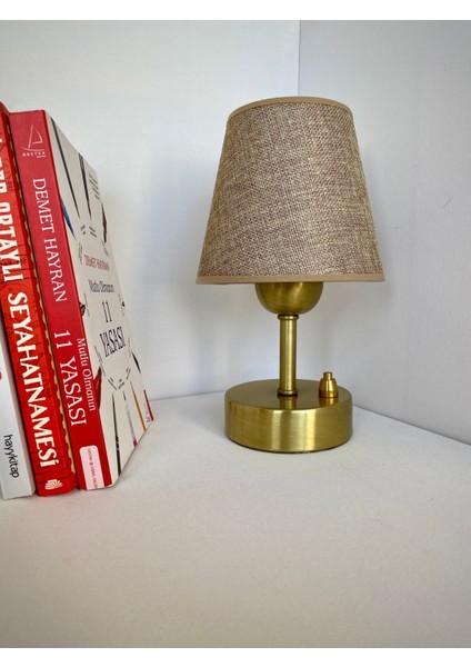 Pilli Abajur, Pilli Masa Üstü Lamba, Kablosuz Gece Lambası, Kahverengişapkaprinçayak