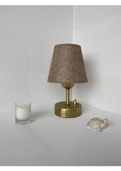 Pilli Abajur, Pilli Masa Üstü Lamba, Kablosuz Gece Lambası, Kahverengişapkaprinçayak indirimleri