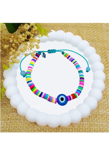 Karışık Renkli Nazar Boncuğu Çocuk Bileklik
