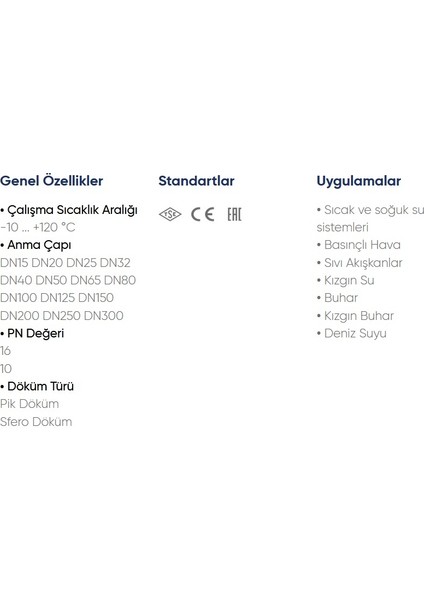 Glob Vana Pik Döküm PN16 fiyatları