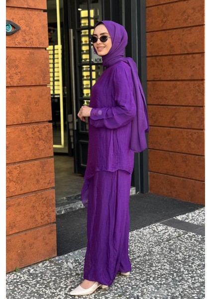 Pantolonlu Takım 25S3012 Mor