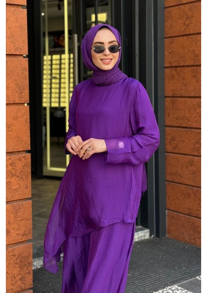 Pantolonlu Takım 25S3012 Mor