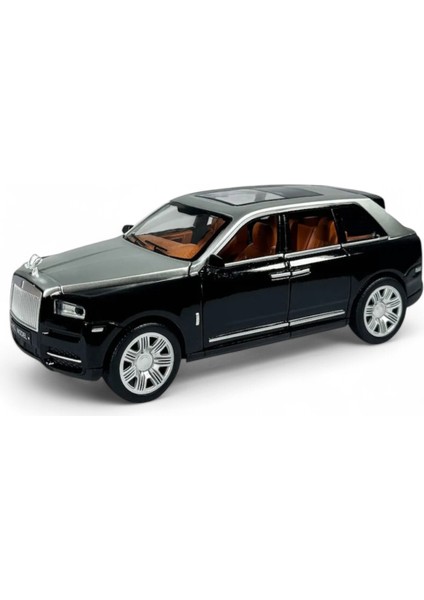 Kutulu Çek Bırak 1:22 Sesli ve Işıklı Metal Model Rr Araba Siyah