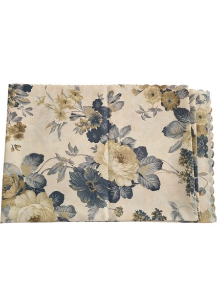 Dikdörtgen Dijital Baskı Kenarı Yakmalı Klasik Masa ve Piknik Örtüsü 160 x 220 cm Lacivert-Bej fiyatları