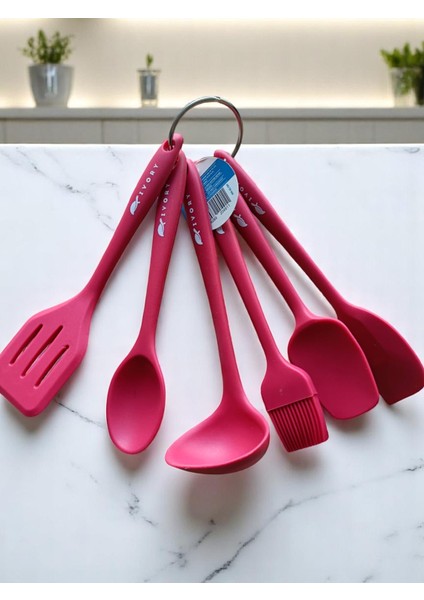 6 Parça Silikon Set Kırmızı