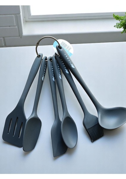 6 Parça Silikon Set Gri 20 Cm