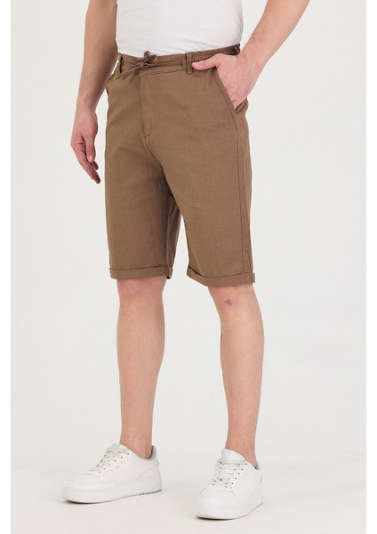 Erkek Slim Fit Keten Chino Şort fırsatları