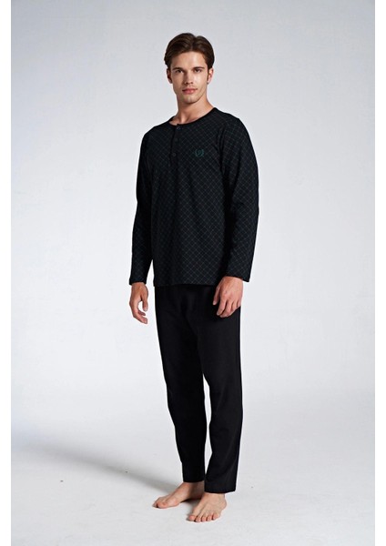 Pijadore 1750 Erkek Düğmeli Uzun Kollu Pijama Takım