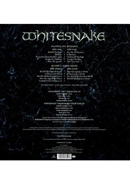 Whitesnake 1987 30TH Anniversary Edition (2 Plak)