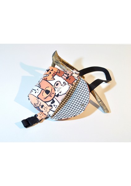Turuncu Köpekler Kareli Astar Mini Bag Bel Çantası indirimleri