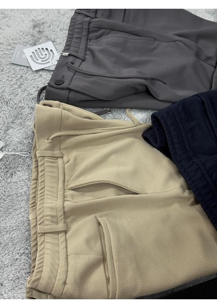 Erkek Slim Fit Beli Lastikli Ipli Fermuarlı Likralı Ascoli Kumaş Rahat Jogger fiyatları