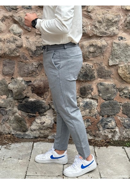 6649 Erkek Likralı Slim Fit Beli Lastikli Ipli Çelik Kumaş Rahat Jogger indirimleri