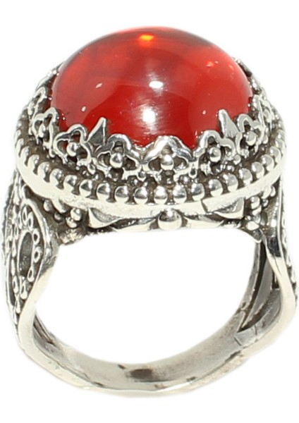 925 Ayar Gümüş Garnet Taşlı Tasarım Yüzük fiyatları