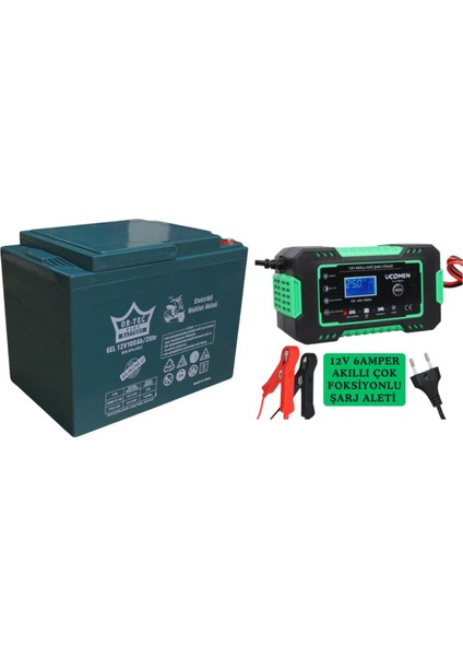 Ortec 12V 100AH Jel Akü ve 6 Amper Şarj Aleti
