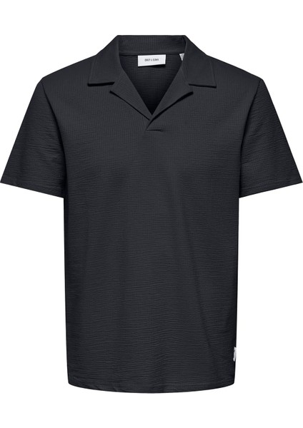 Erkek Onskıan Kendinden Desenli Polo Yaka T-Shirt 22032818 Lacivert
