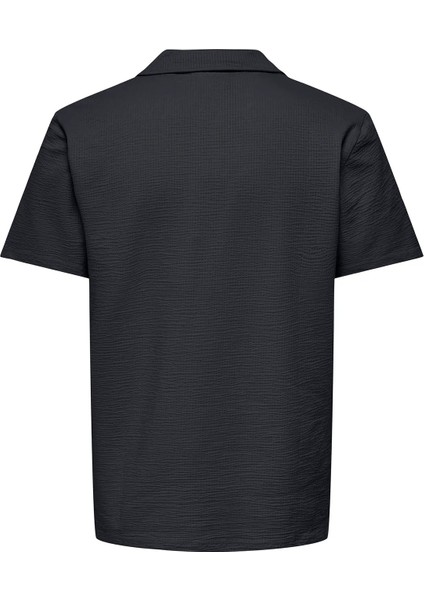 Erkek Onskıan Kendinden Desenli Polo Yaka T-Shirt 22032818 Lacivert
