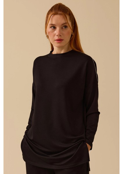 Kadın Basic Tunik Takım 1004 Siyah
