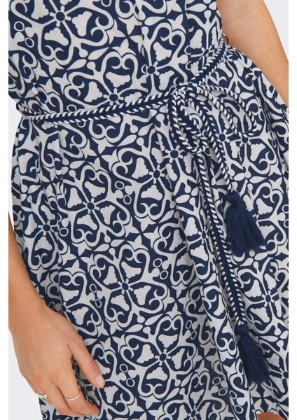 Kadın Jdyanna Belden Bağlamalı Kısa Kollu %100 Pamuk Elbise 15351014 Lacivert modelleri