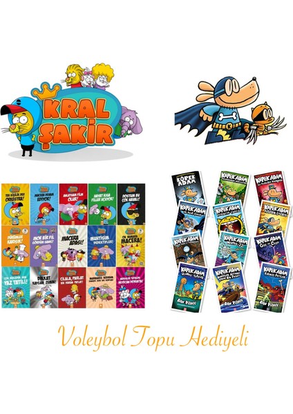 Kral Şakir - Varol Yaşaroğlu & Köpek Adam - Dav Pilkey, Tam Set Tüm Kitaplar (27 Kitap)