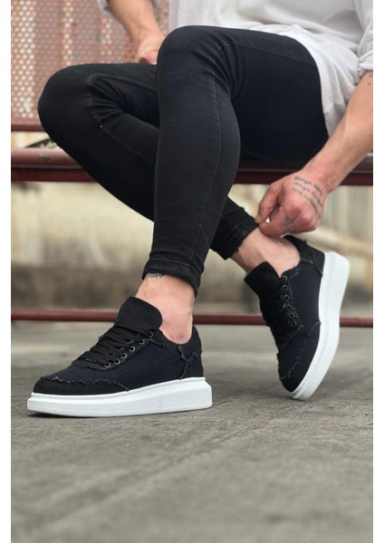 WG018 Siyah Kot Kumaş Erkek Casual Ayakkabı fiyatları