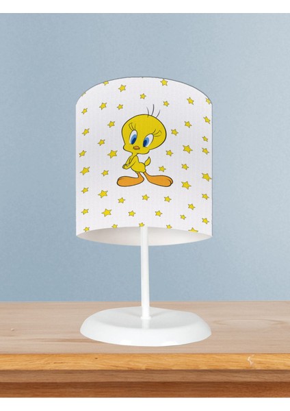 Bebek ve Çocuk Odası Seksekli Sarı Yıldız Desenli Abajur