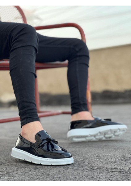 BA0005 Bağcıksız Yüksek Taban Klasik Rugan Kemerli Püsküllü Corcik Erkek Ayakkabı fiyatları