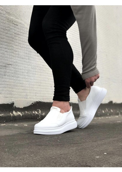 WG049 Beyaz Düz Casual Erkek Ayakkabı