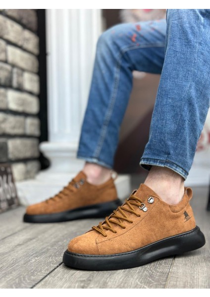 BA0331 Bağcıklı Erkek Yüksek Taban Taba Süet Siyah Taban Spor Ayakkabı fiyatları