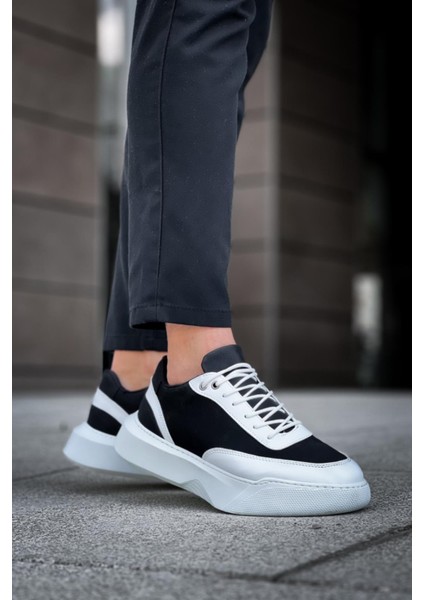 BA0354 Günlük Bağcıklı Erkek Beyaz Parçalı Beyaz Yüksek Taban Spor Ayakkabı fırsatları