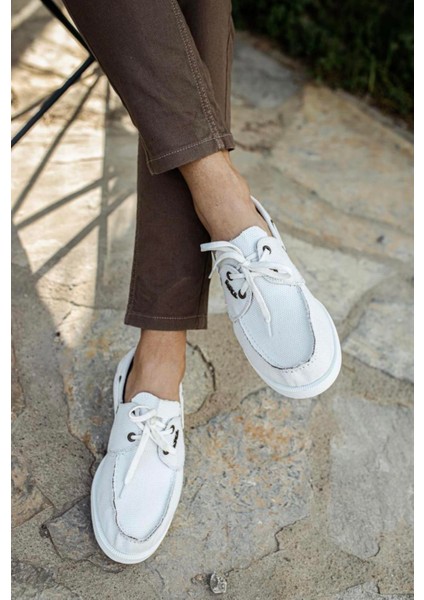 Mevsimlik Keten Ayakkabı 008 Beyaz