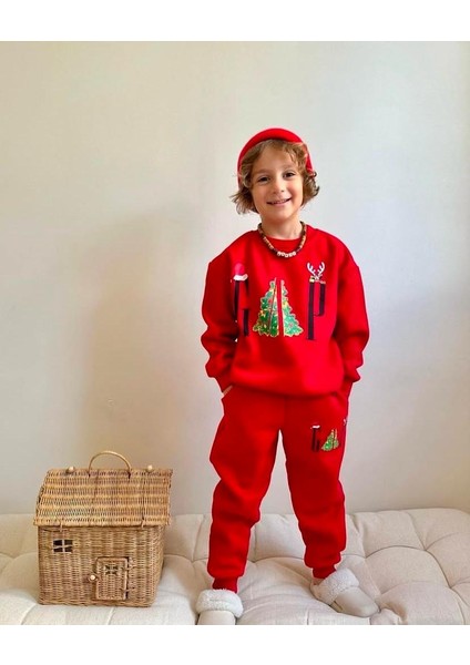Yılbaşı Temalı Unisex Alt Üst Çocuk Takım