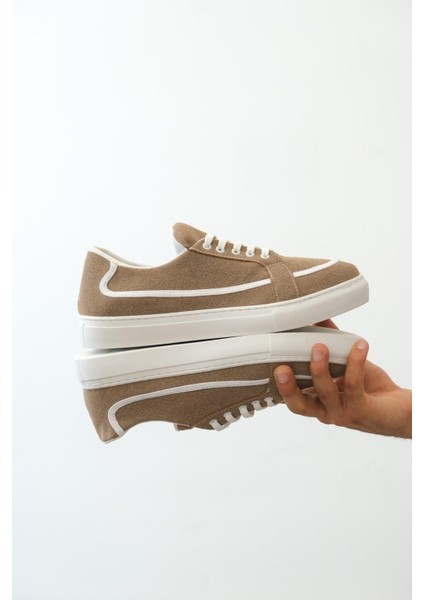 BA0351 Boa Bağcıklı Deri Tozu Günlük Vizon Renk Spor Ayakkabı fiyatları