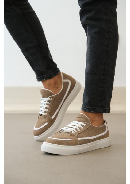 BA0351 Boa Bağcıklı Deri Tozu Günlük Vizon Renk Spor Ayakkabı modelleri