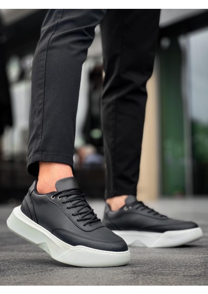 BA0354 Günlük Bağcıklı Erkek Yüksek Taban Siyah Spor Ayakkabı fiyatları