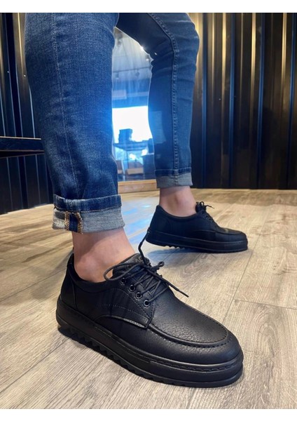 Günlük Ayakkabı T12 Siyah (Siyah Taban)