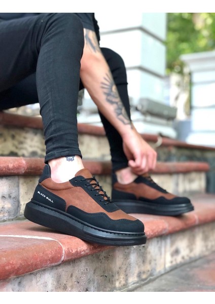 BA0238 Boa Yüksek Taban Taba Siyah Bağcıklı Erkek Ayakkabı