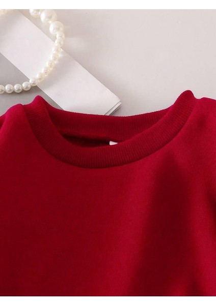 Fiyonk Kollu Kırmızı Beyaz Kız Çocuk Takımı fiyatları