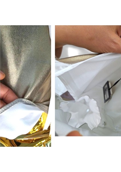 38 / M Via Delle Rose Vdr Şifon Suni Deri Karışım Tasarım Gold + Beyaz Tunik / Yelek / Bluz