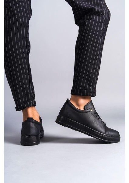 SLW152 Cool Bağcıklı Cilt Erkek Günlük Spor Klasik Ayakkabı Cst - Siyah modelleri