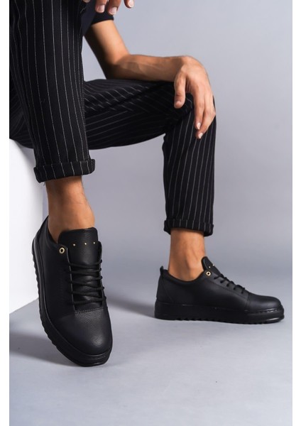 SLW152 Cool Bağcıklı Cilt Erkek Günlük Spor Klasik Ayakkabı Cst - Siyah fırsatları