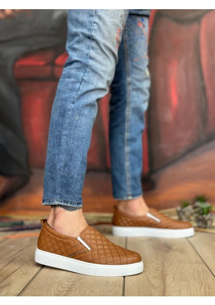 BA0353 Bağcıksız Kapitone Taba Günlük Erkek Ayakkabı